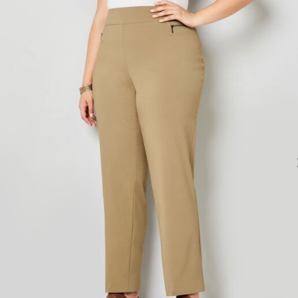 Stretch Zip Pocket Pull On Pant